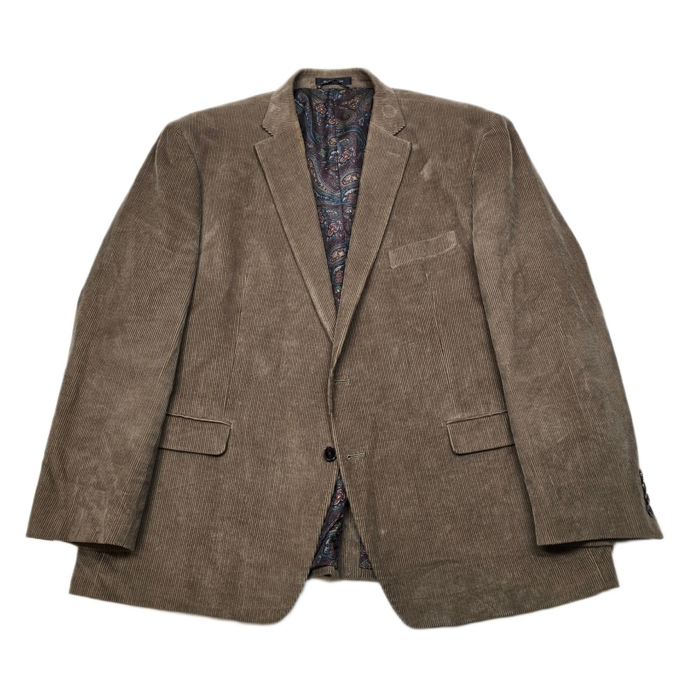 Ralph Lauren Corduroy Blazer Mens 50R 50 Brown Paisley Lined Sport Coat Jacket